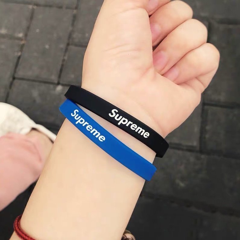 Gelang Karet Champion Supreme Abbozzo Sport Olahraga Silikon Elastis Rubber Basketball Wristband Pria Wanita