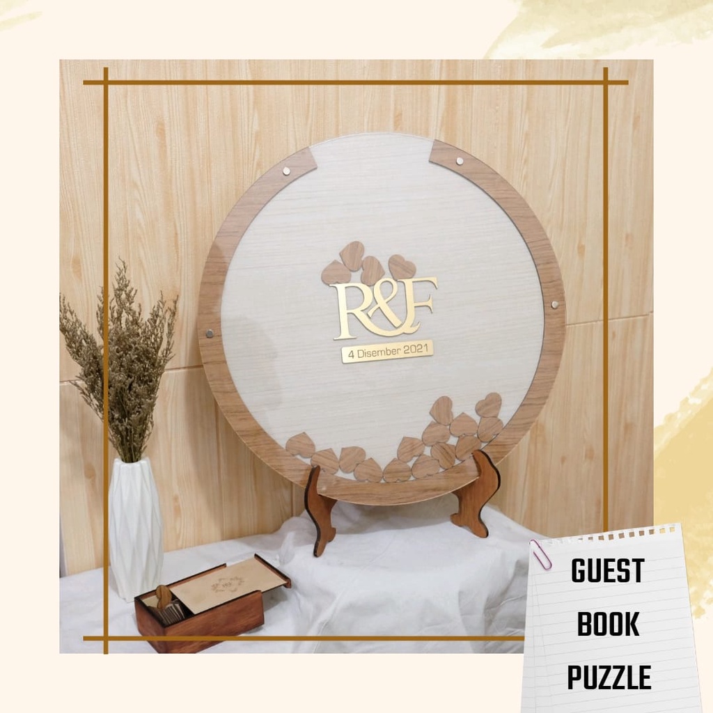Image of Guest Book Puzzle Wedding by Lasercretive_id #8