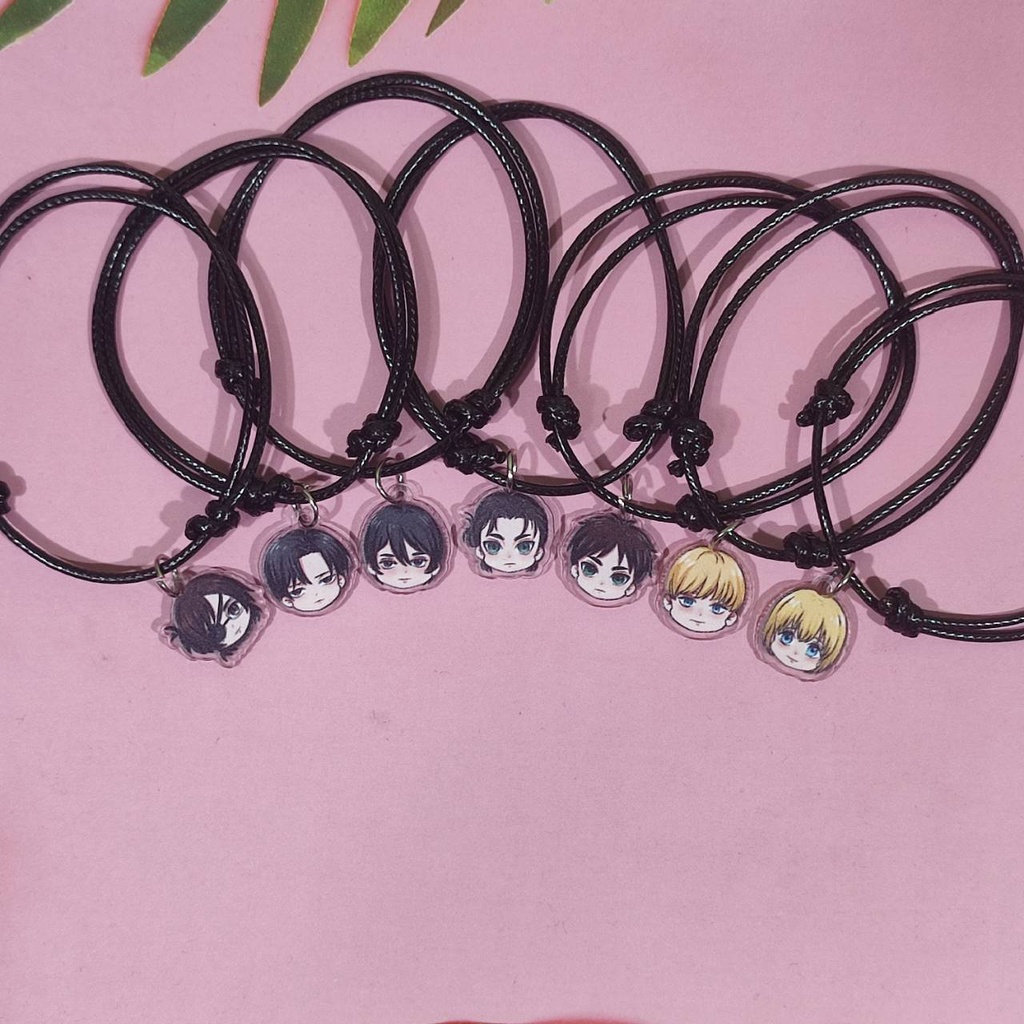 Bracelet Anime Attack on Titan - Gelang Tali Single Charm Shingeki no Kyojin - versi kaitan gantunga