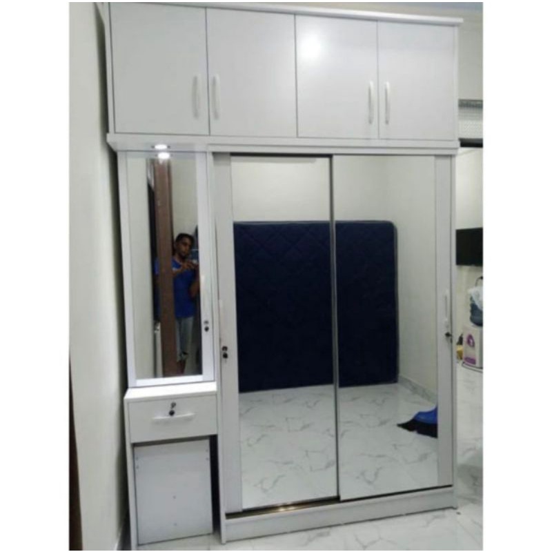 lemari aluminium 160 x 60 x 300 cm emari pakaian aluminium merk alexindo