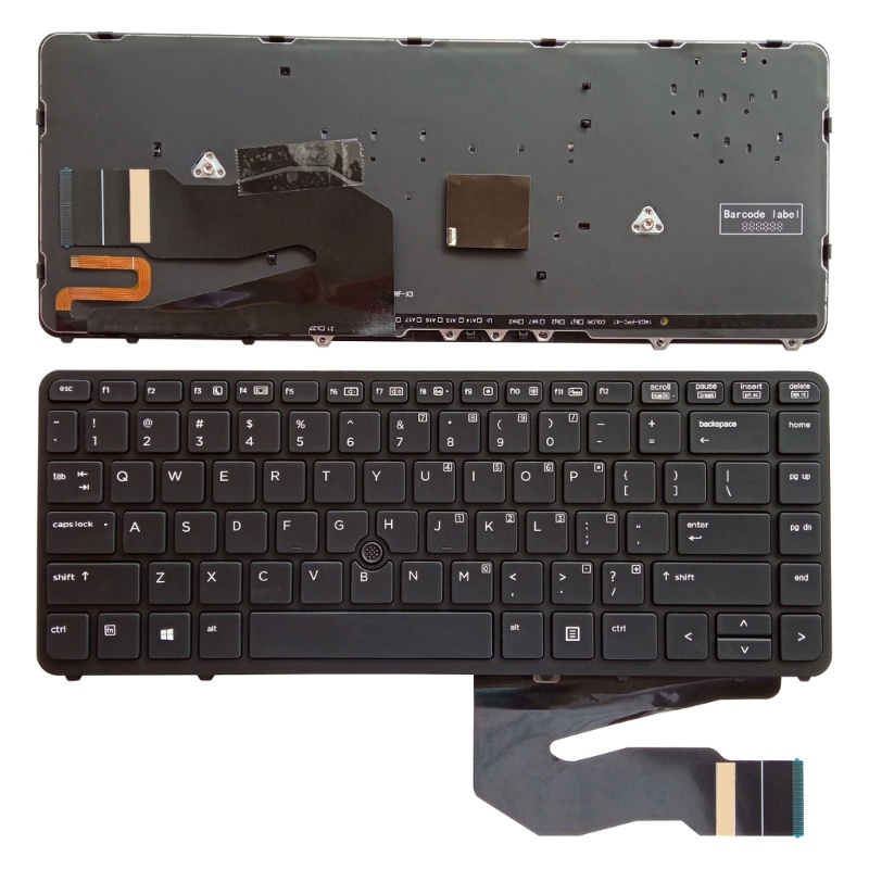 Zzz Keyboard Bahasa Inggris Warna Hitam Dengan Frame Backlit Untuk EliteBook 840 G1 G2 850 G1 G2