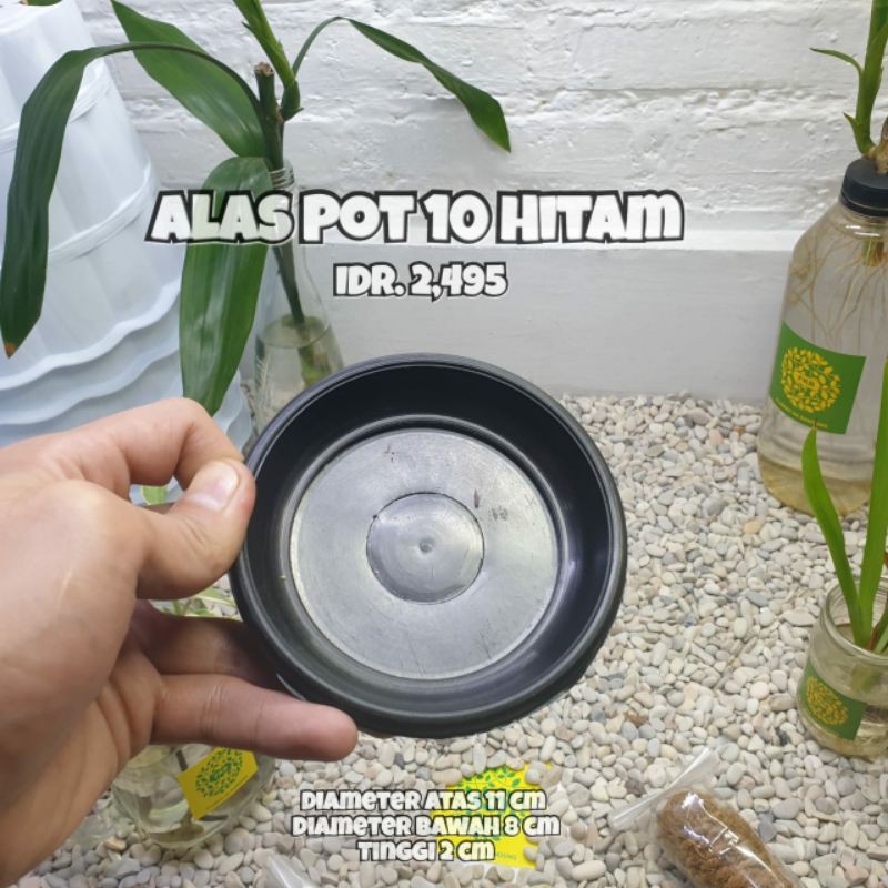 Grosir Tatakan/Alas Pot Bunga 10 Plastik Hitam Tanaman Hias