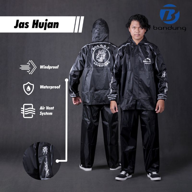 PROMO MUSIM HUJAN | Jas Hujan Pria Wanita Motif Terbaru Hitam Tebal Adem Lentur Tidak Tembus Bahan Parasit Parasut Biwey Premium Setelan Baju Celana | Mantel Anti Air Waterproof | Jas Hujan Tahan Air Ukuran XL XXL Jumbo Big Size Besar