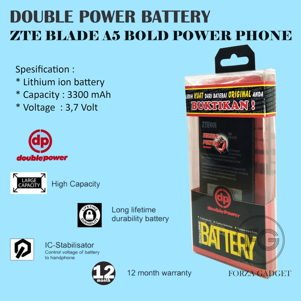 BATTERY ZTE BLADE A5 BOLD POWER PHONE M1 / V9820 3300MAH