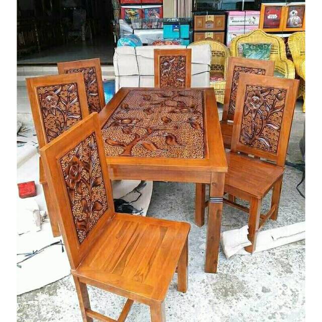 MEJA MAKAN + 6 KURSI