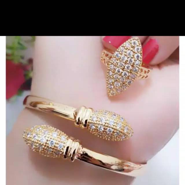 Gelang kobra full set cincin elisabet lapis emas gold titanium gold 18k