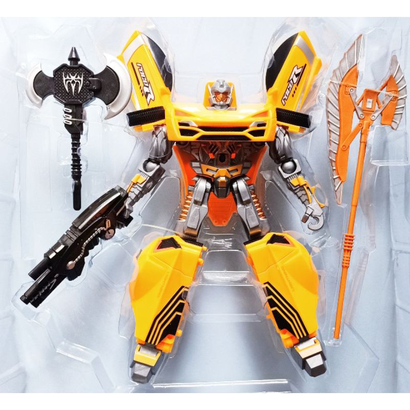 Robot New Transformers Bumblebee Racing Sound Light (+-25cm, Berubah Mobil)