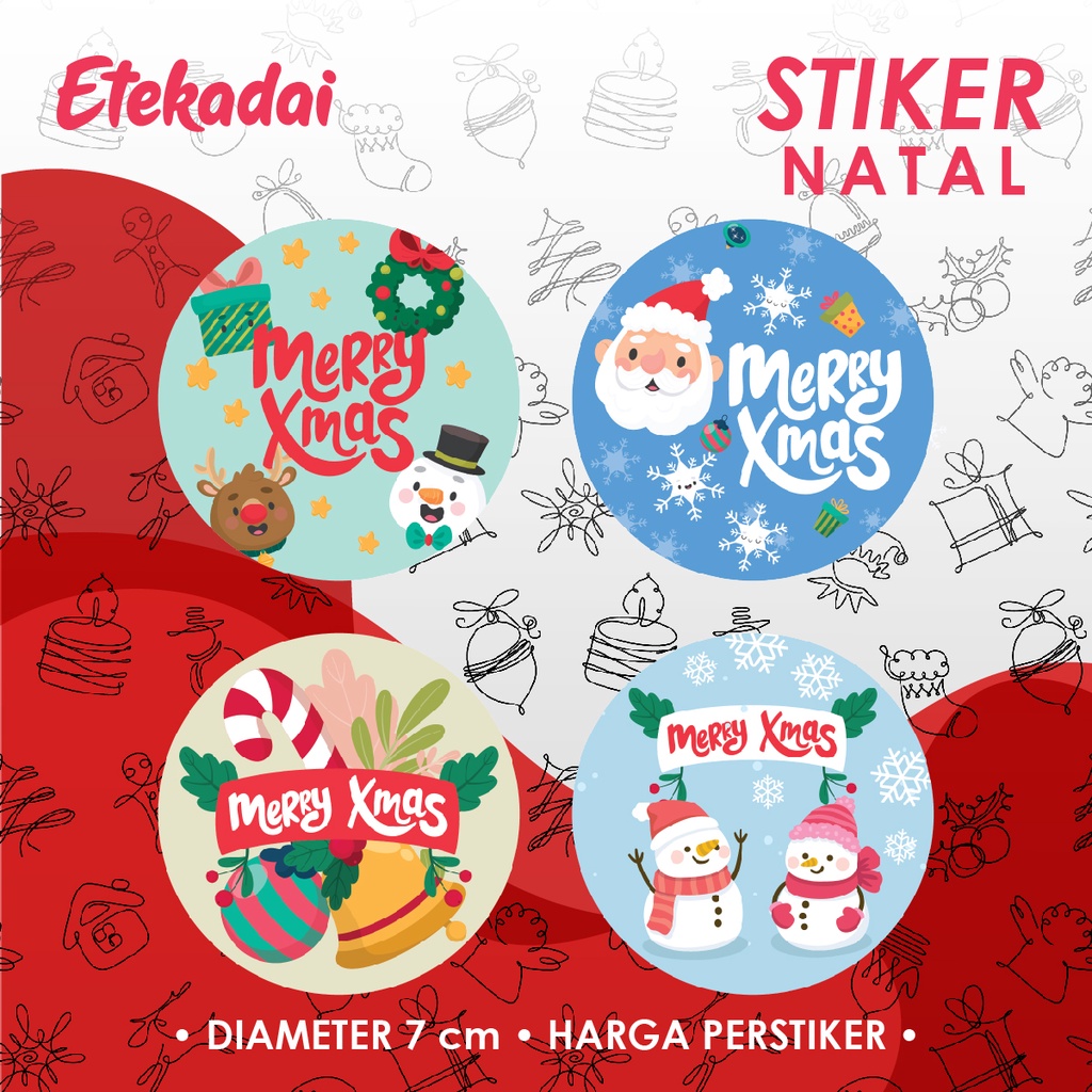 

STIKER TOPLES KUE NATAL MERRY CHRISTMAS XMAS