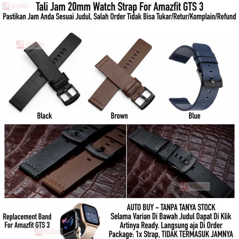 Modern Watch Strap Amazfit GTS 3 2021 - Tali Jam Tangan 20mm Leather Kulit