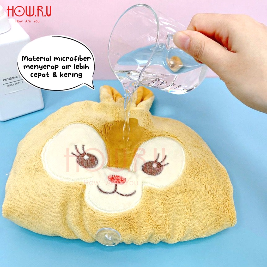 Handuk Keramas Cepat Kering / Microfiber Magic Towel HOW.R.U untuk Dewasa dan Anak