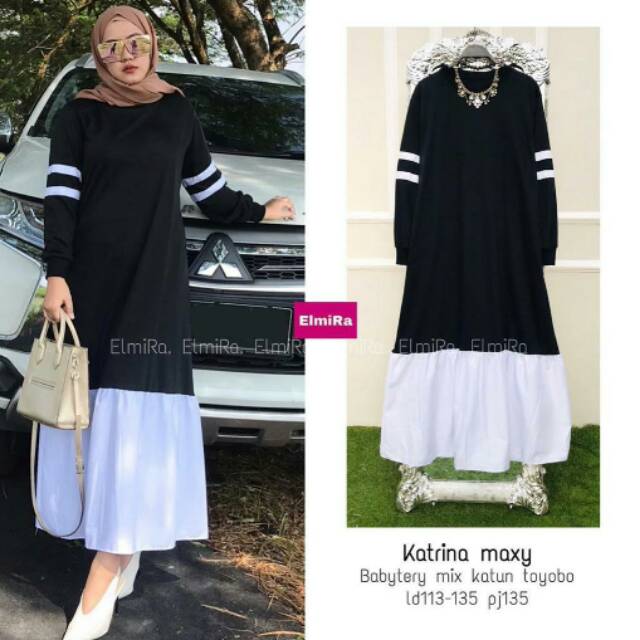Gamis babyterri longdress casual gamis kaos daily gamis Katrina Maxi by Elmira