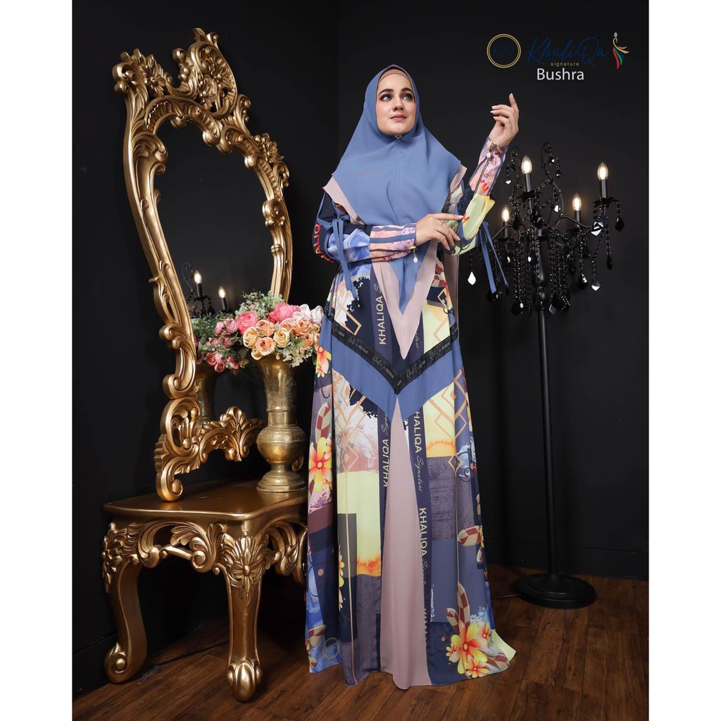 gamis dewasa motif/ Gamis syari ceruty babydoll/gamis syari bushra ori by alzhea / Gamis Syari / Baj