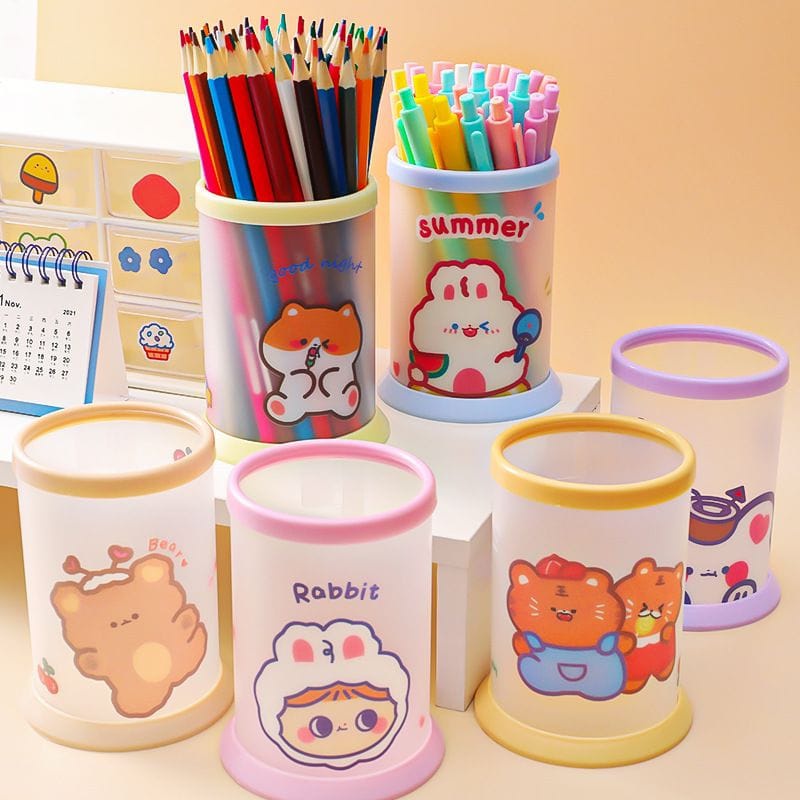 ~ PIYOSHI08 ~ Tempat Pensil Motif Karakter Lucu Alat Tulis Aksesoris Desk Organizer Make Up AF189