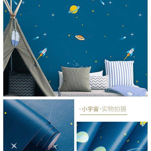 Wallpaper Dinding Kamar Tidur Motif Planet