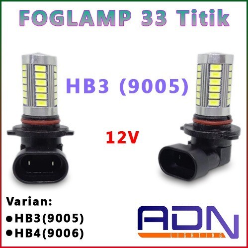 Bohlam Lampu Fog Lamp FOGLAMP Led 33 TITIK 5 sisi H11 H16 HB3 HB4 ADN