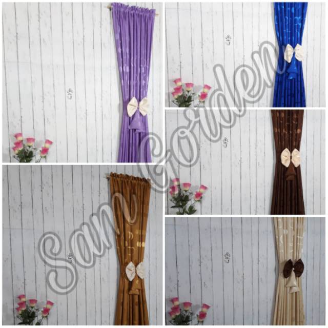  GORDEN  JENDELA  MINIMALIS PITA KUPU  KUPU  POLKADOT TEBAL NARITA