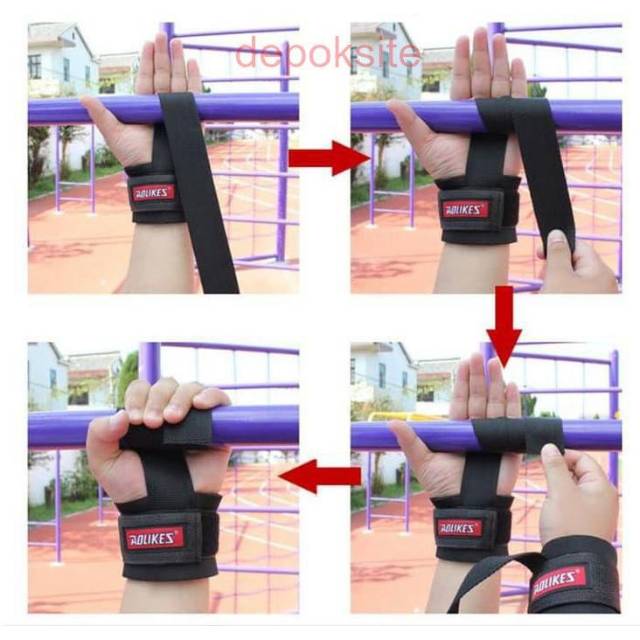 1 Pasang Aolikes 7638 Hand Wraps Wrist Strap Band Sarung Tangan Gym Fitness Pelindung Lengan Tangan