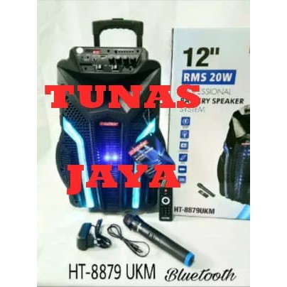 Speaker Portable Amplifier Wireless Meeting ASATRON HT 8879 UKM 12inch
