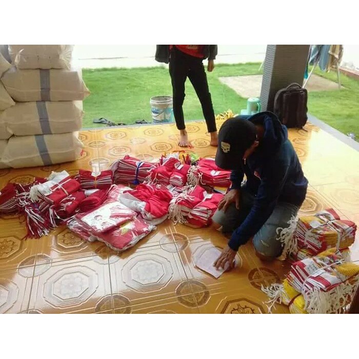 Bendera Gelombang Background Backdrop Karet