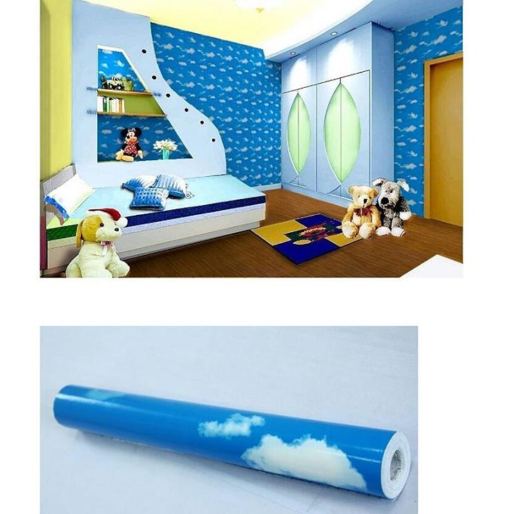 c028 Wallpaper sticker Motif Awan Biru by lucky sansan 