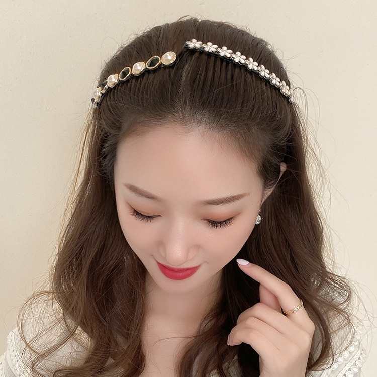 Fashion Pearl Rhinestone Hair Comb Temperament Insert Comb for Women Hair Accessories