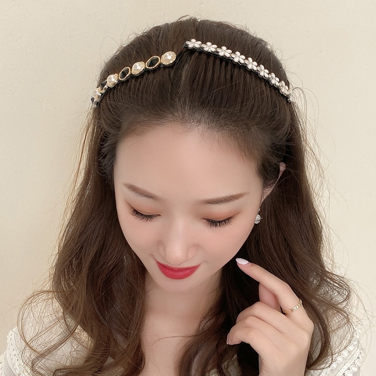 Fashion Pearl Rhinestone Hair Comb Temperament Insert Comb for Women Hair Accessories