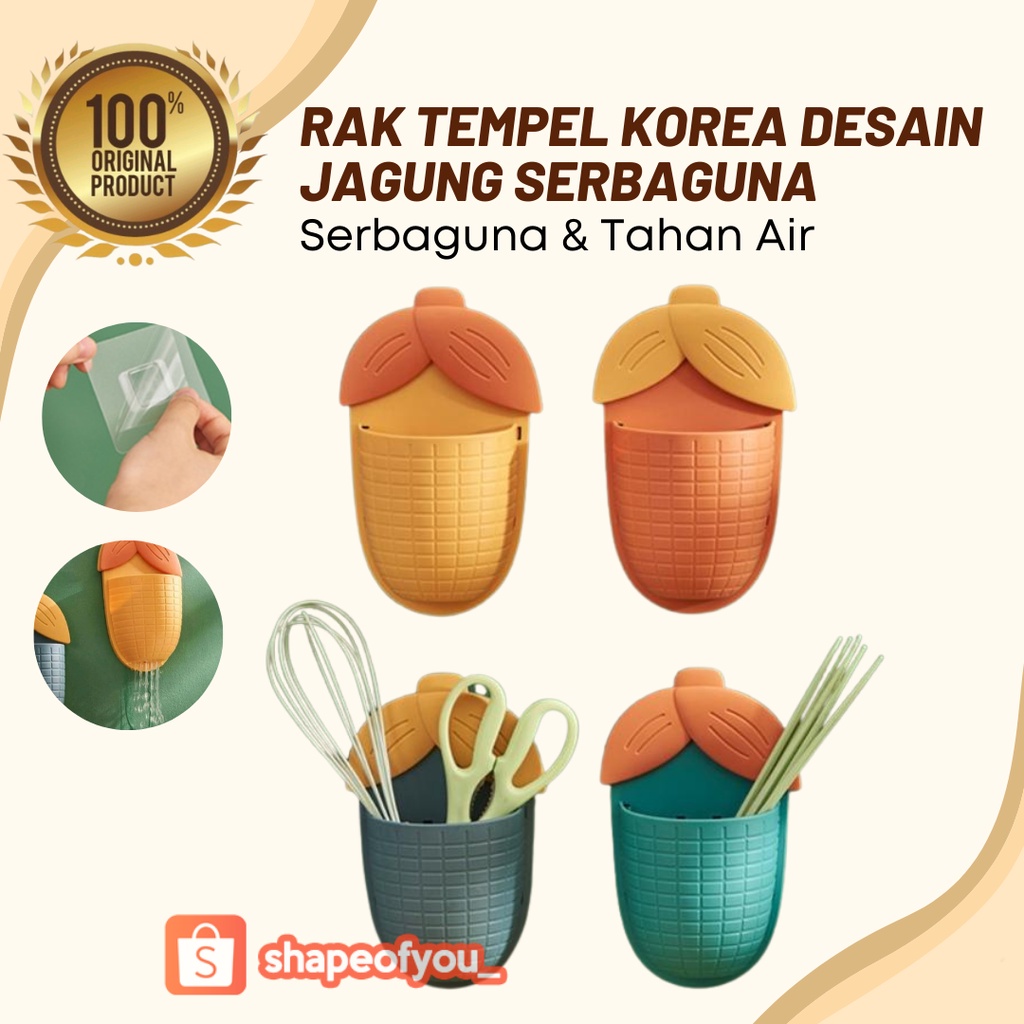 RAK GANTUNG SERBAGUNA BENTUK JAGUNG TEMPAT ODOL SIKAT GIGI CORN STORAGE RACK MULTIFUNGSI