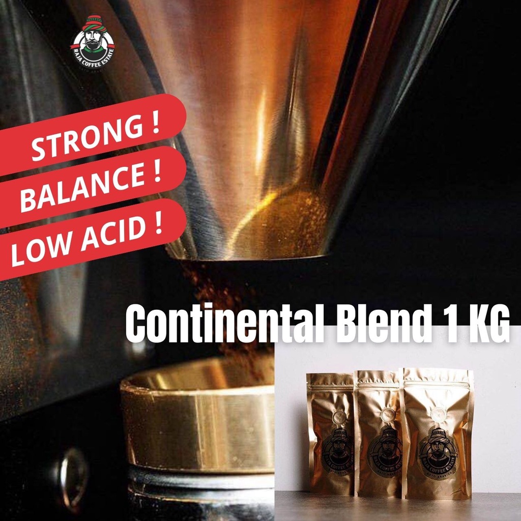 

KOPI ARABIKA 1KG RAJA COFFEE ESTATE CONTINENTAL HOUSEBLEND BIJI BUBUK ACEH GAYO JAMIN FRESH ROAST