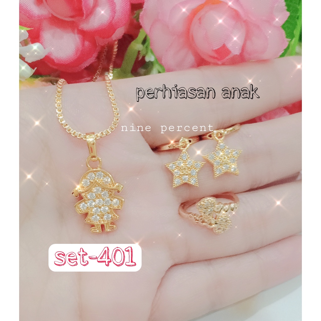 SET ANAK XUPING TERBARU SET PERHIASAN ANAK PERHIASAN ANAK,KALUNG/CINCIN/ANTING