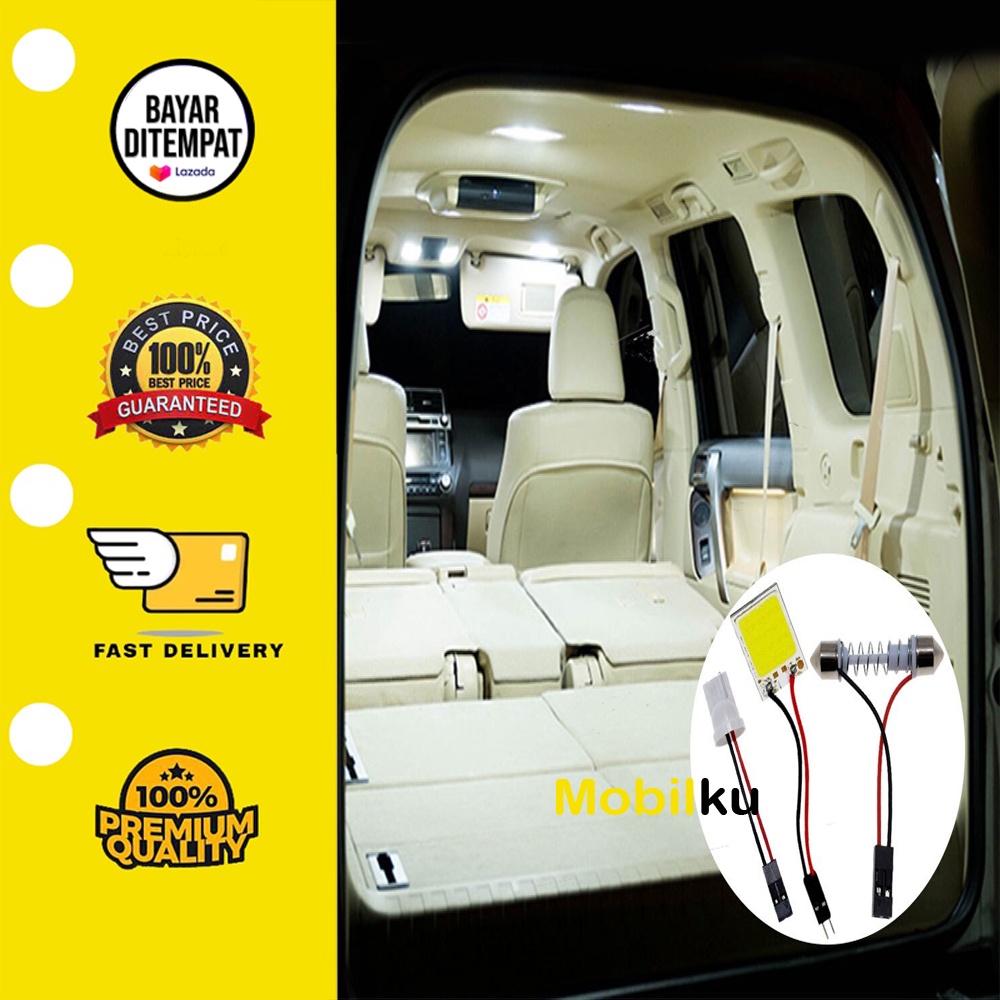 [24 Titik Led] Lampu LED Kabin Plafon COB Plasma UNIVERSAL COB 24 titik Lampu Mobil 24 Mata 3.6 x 2.6cmFestoon T10