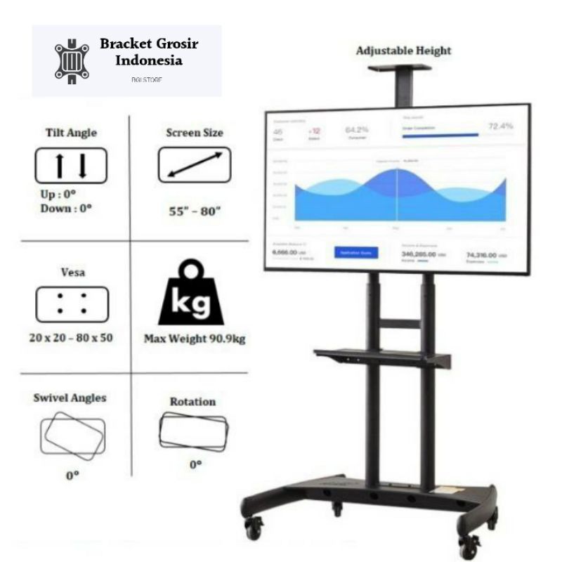 Bracket Standing TV 65 Sampai 32 Inch AVA 1500