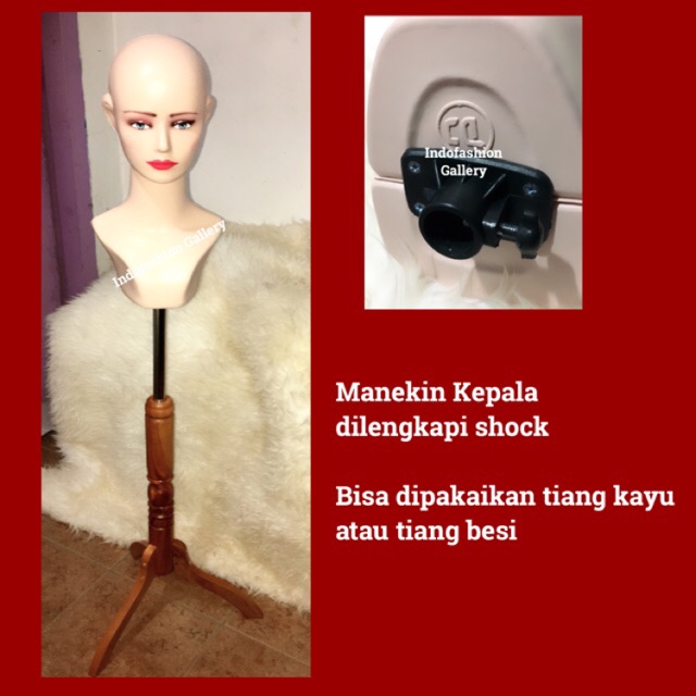 Manekin Kepala Dewasa + Tiang kaki