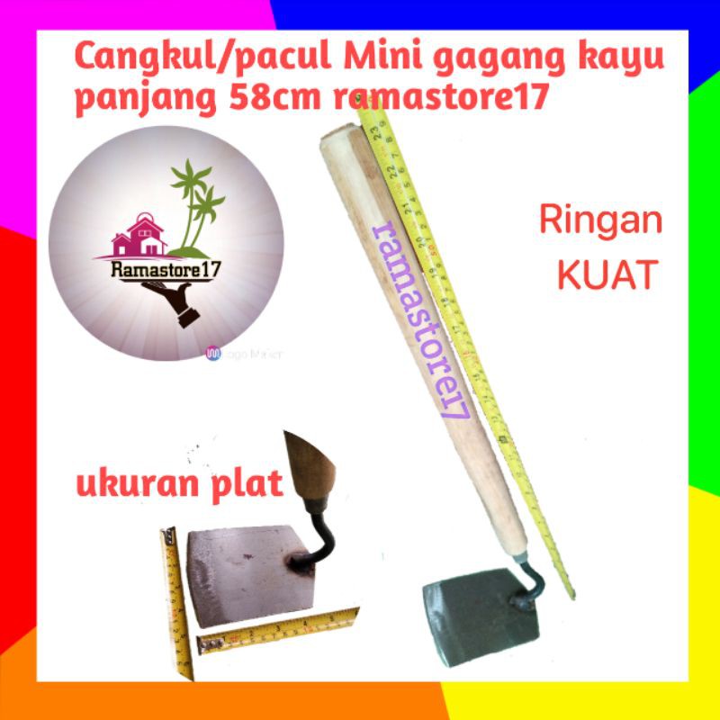 Cangkul/pacul mini gagang kayu panjang 57cm
