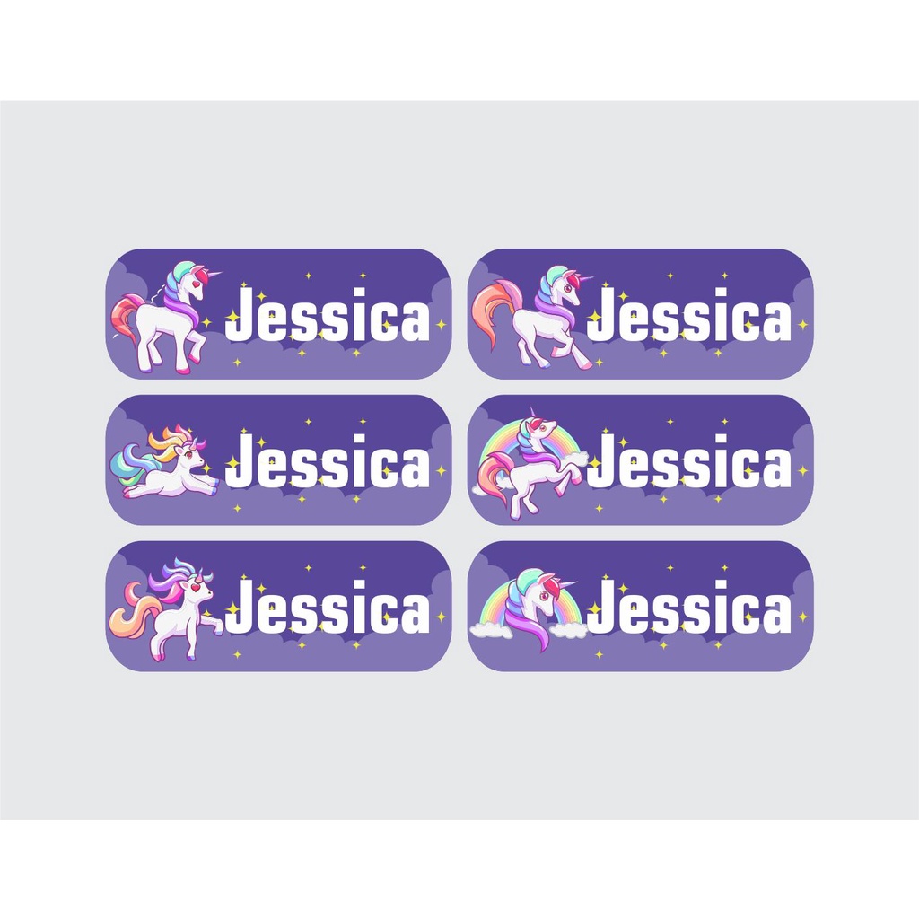 

stiker label nama water proof tahan air vinyl size L UNICORN 2