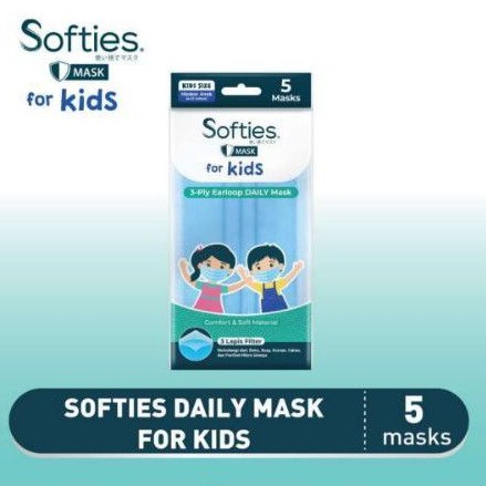 Masker anak Softies / Softies Daily Mask for Kids 5s - Masker Anak Softies