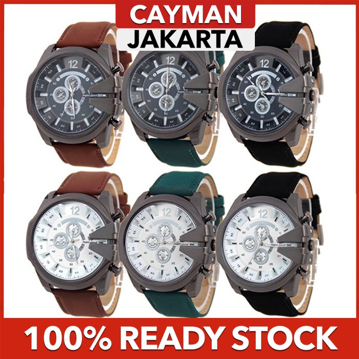 ★ Cayman ★ V6 Jam Tangan Pria Fashion Sport Quartz Analog Casual Men Leather Watch Watch2
