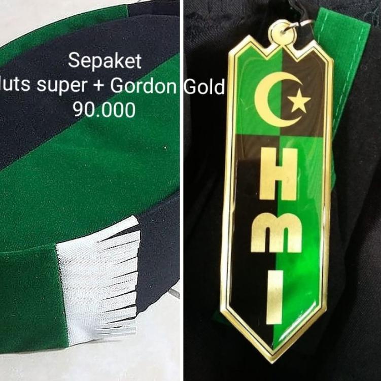 Dijamin Miring harga.. Muts Super (Peci HMI) + Gordon HMI Gold  / View Emas  *Bonus STIKER HMI