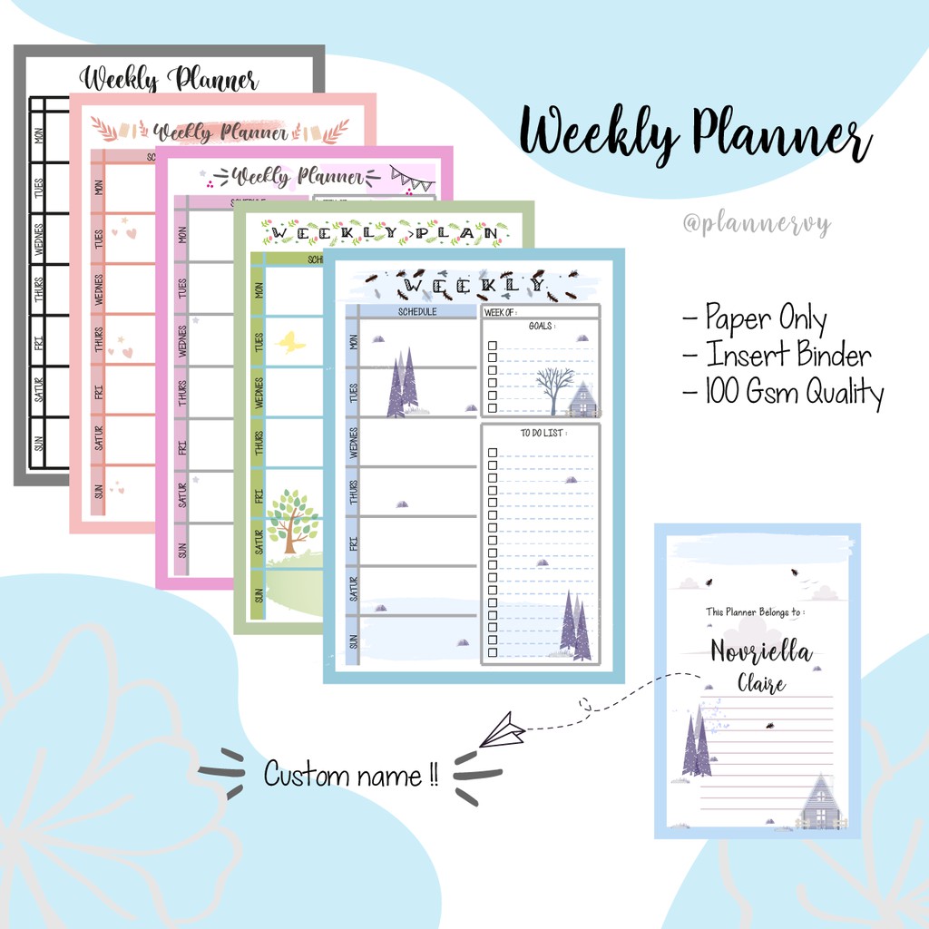 

WEEKLY PLANNER 6 BULAN Loose Leaf ISI BINDER / BY FINAL CUT PLANNER