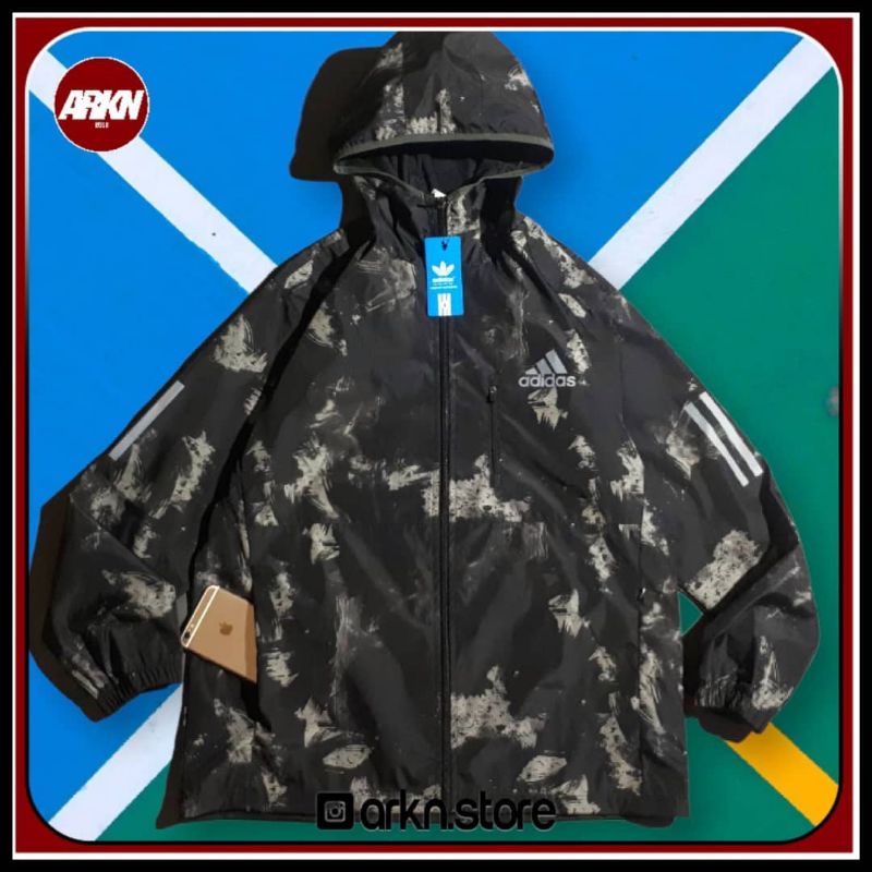 jaket outdoor adidas camo waterproof
