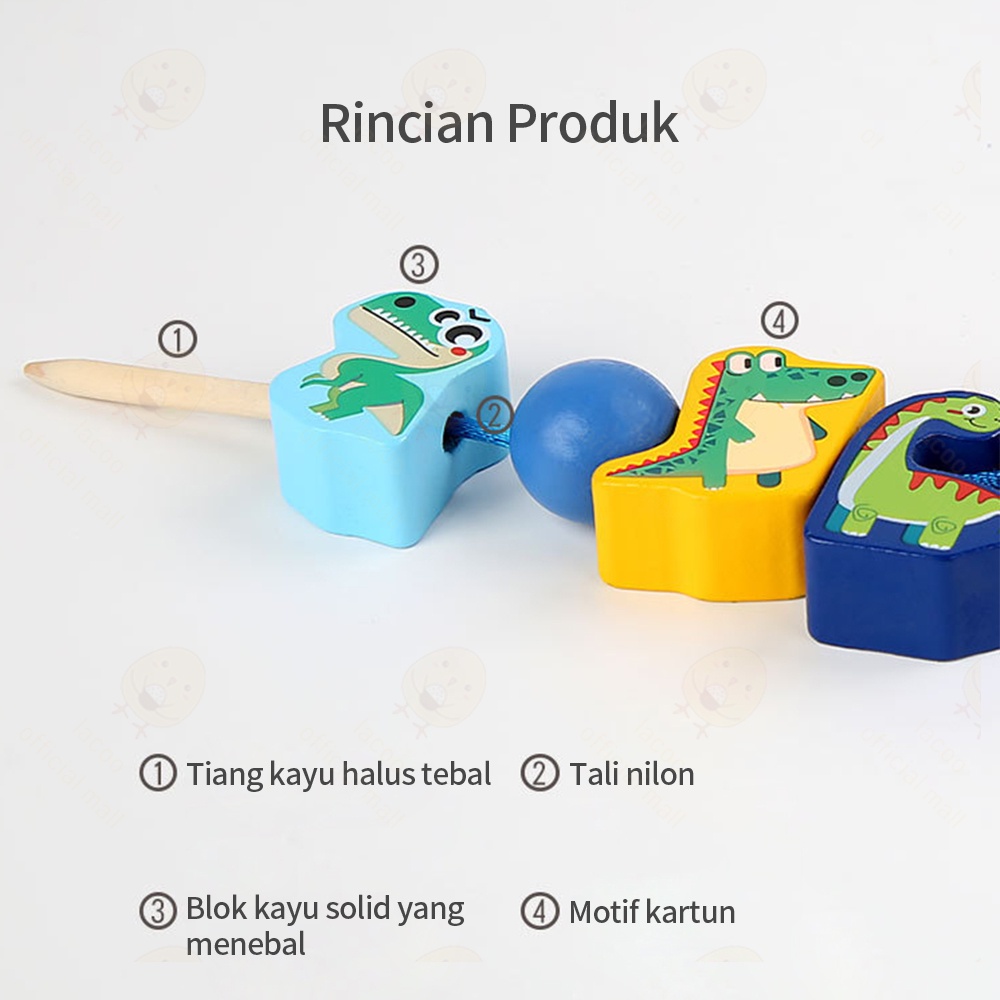 Lacoo Block mainan edukasi anak 3D balok kayu mainan anak wooden toys