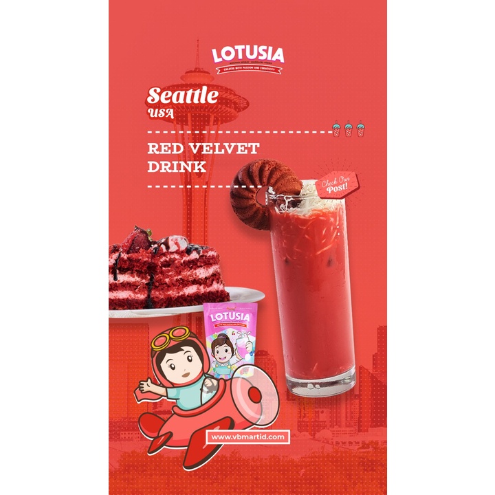 1 kg Lotusia Red Velvet Drink Premix