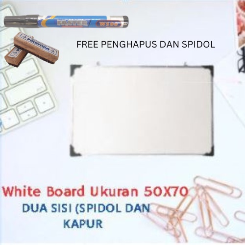 

PAPAN TULIS/ WHITE BOARD DUA SISI SPIDOL DAN KAPUR 50 X 70 cm