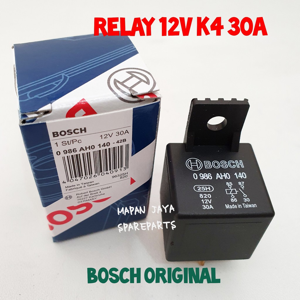 RELAY KAKI 4 BOSCH 12V 30A ASLI ORIGINAL