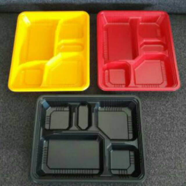 (ISI 25PCS) Mika Bento 5 Sekat/ Box Bento/ Lunch Box/ Tempat Makanan/ Food Container