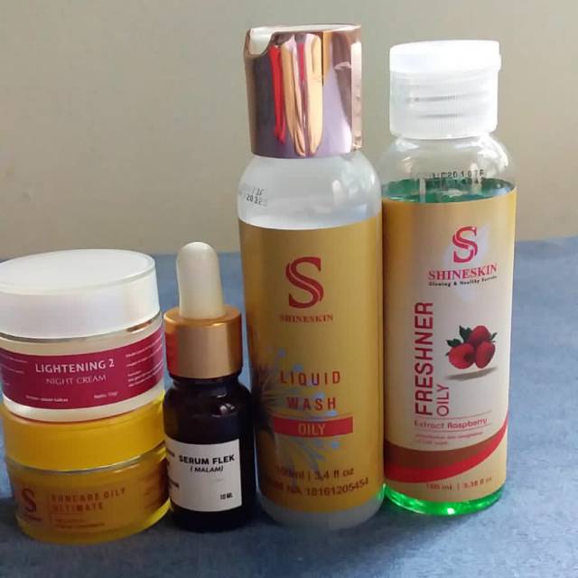 Shineskin paket oily/flek oily Whitening glow(kulit berminyak)