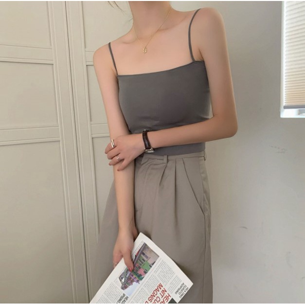 Tanktop 20 tank top spaghetti panjang square neck dalaman wanita atasan innerwear cewek-4