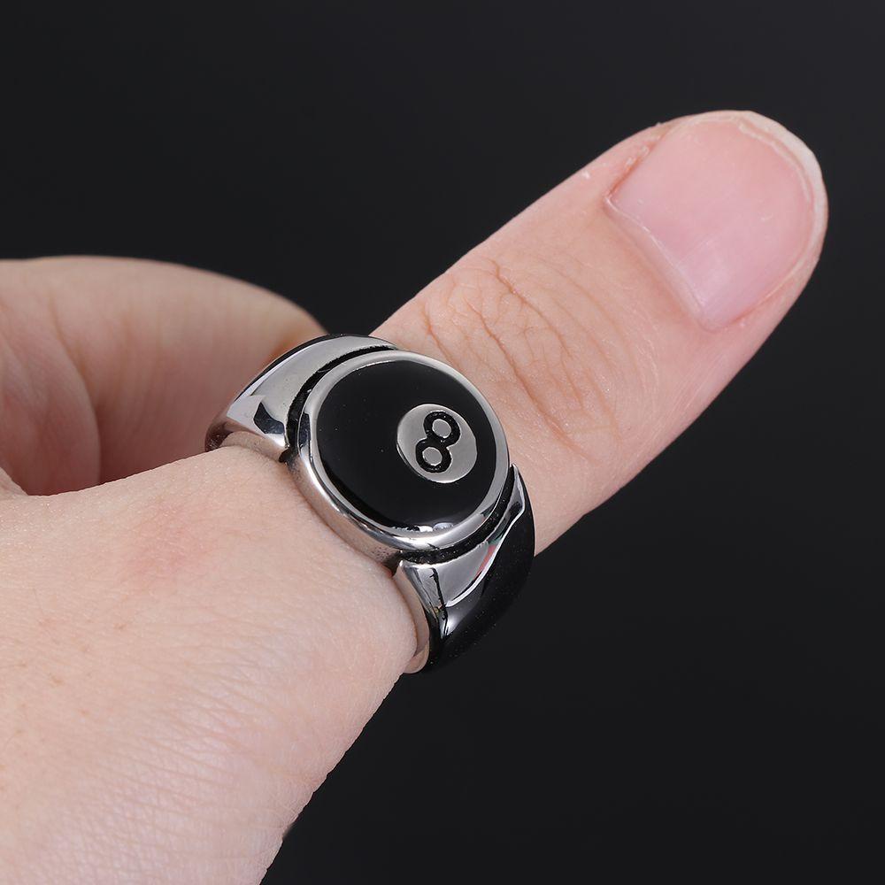 Cincin Billiard Nanas Aksesoris Fashion Statement Rock Gothic Retro Hip Hop Stainless Steel