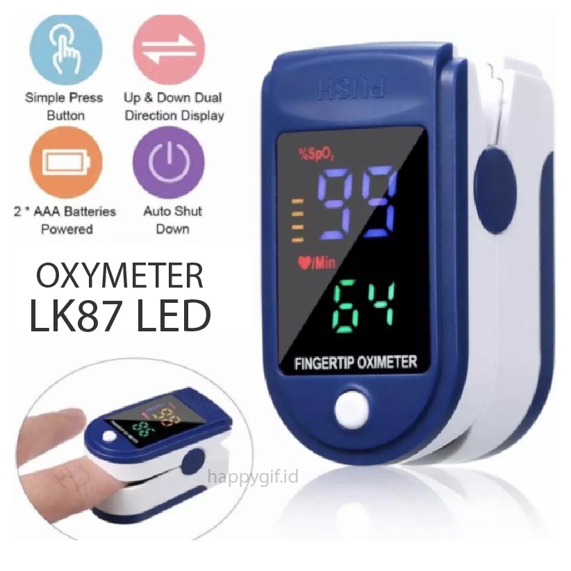 OXIMETER Fingertip Pulse Pengukur Kadar Oksigen Oxymeter Oksimeter Dalam Darah / Jantung