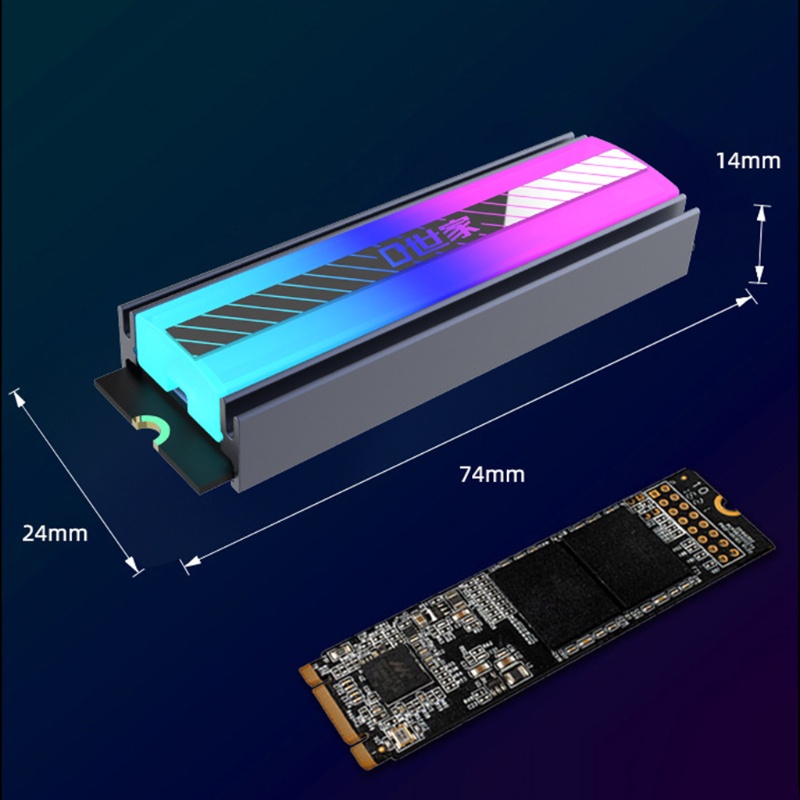 Bt Untuk M.2 2280penyejuk Heatsink SSD Heatsink ARGB Pendingin Thermal Pad 5V 3Pin Radi