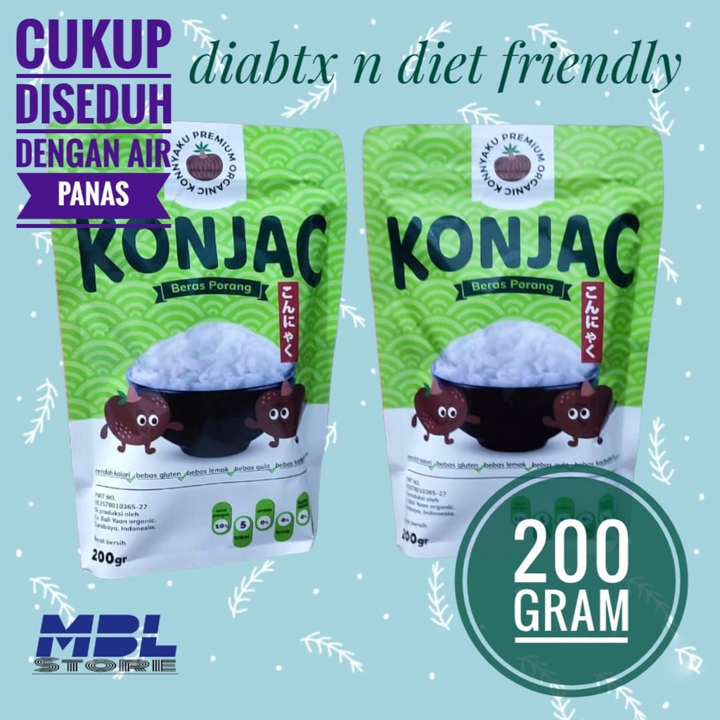 

Konjac rice beras porang 200 gram